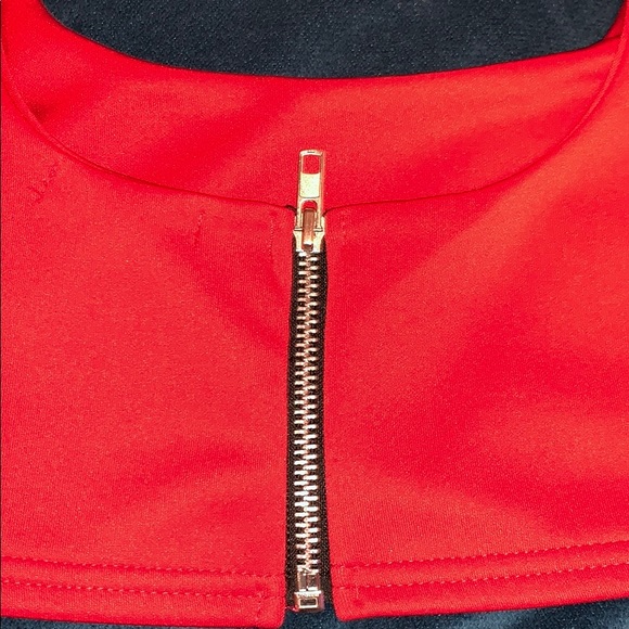 Pretty Little Thing Red Flare Pant & Crop Top Set - Picture 6 of 8